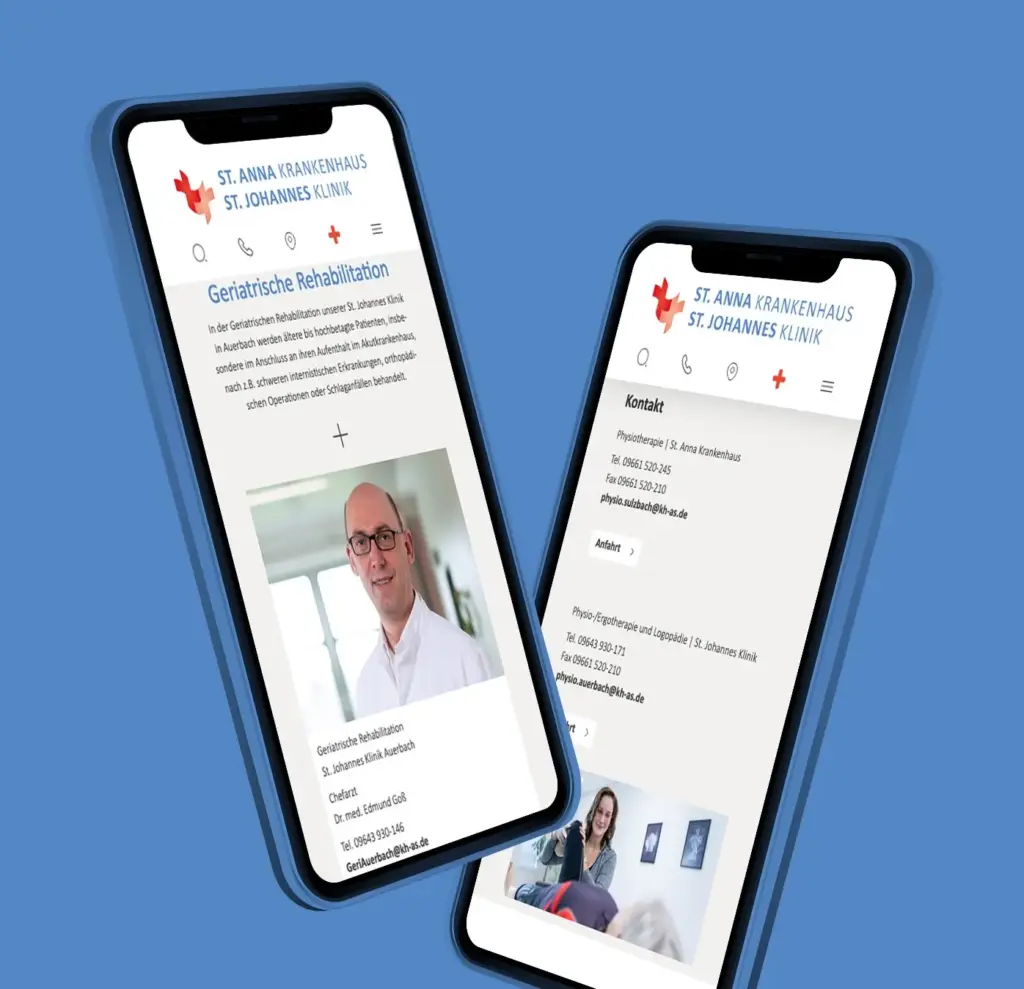 Referenzprojekt St. Anna Krankenhaus Websiterelaunch mobil
