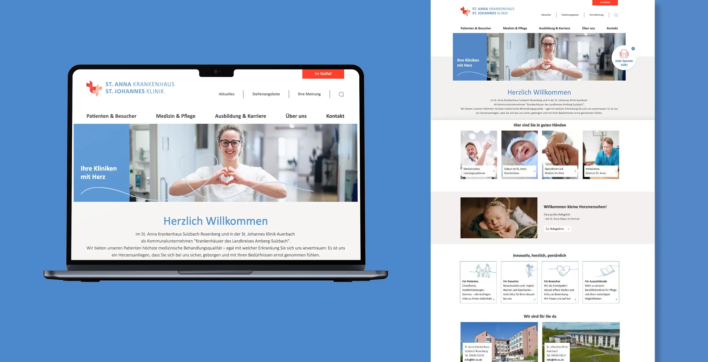 Referenzprojekt St. Anna Krankenhaus Websiterelaunch