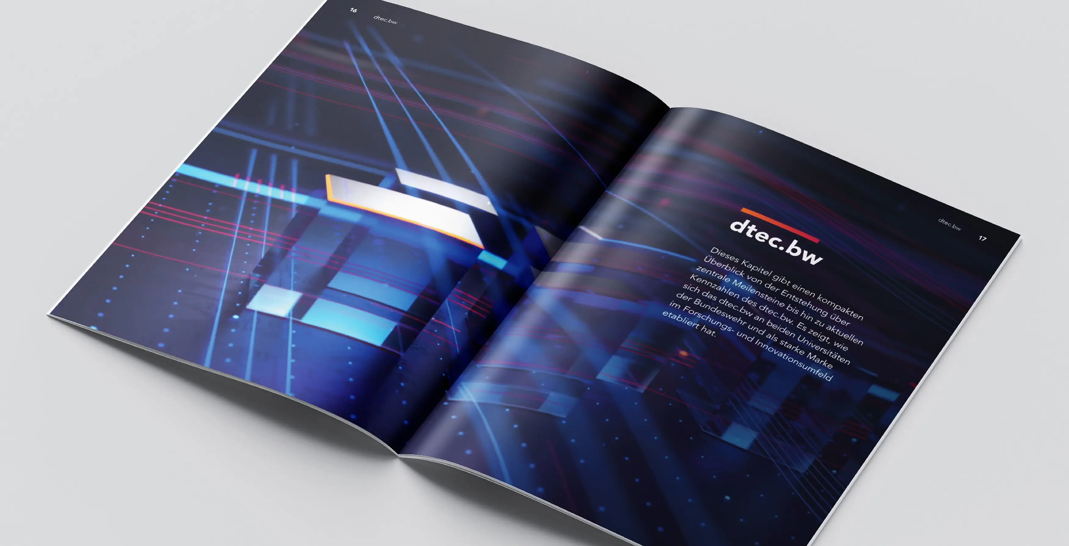 Referenzprojekt Universität der Bundeswehr München (Werbemagazin) - Editorial Design für den Forschungsbericht Innen Doppelseite