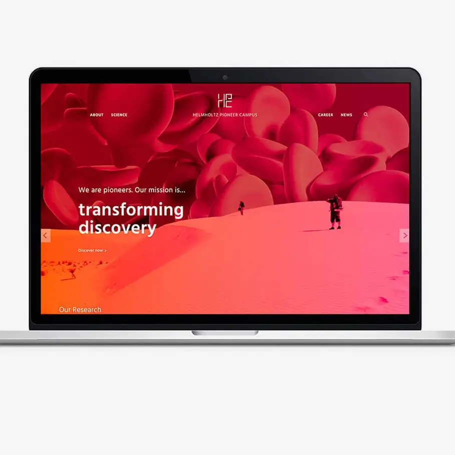 Referenz Helmholtz Pioneer Campus - Markenentwicklung Screendesign