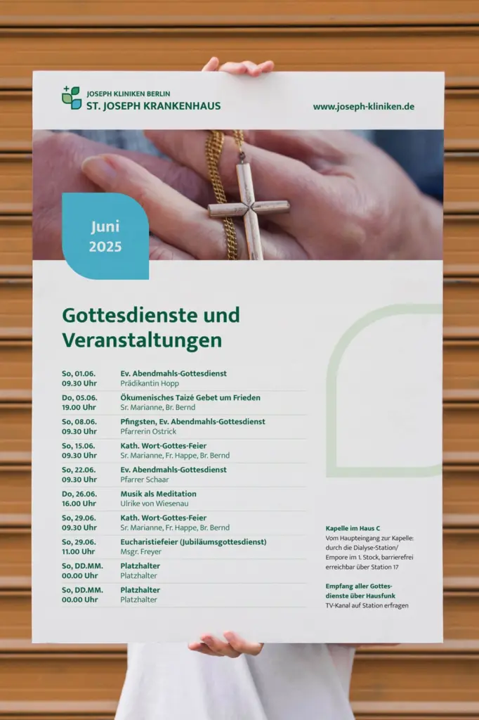 Referenzprojekt Joseph Kliniken Berlin - Markenentwicklung Plakat