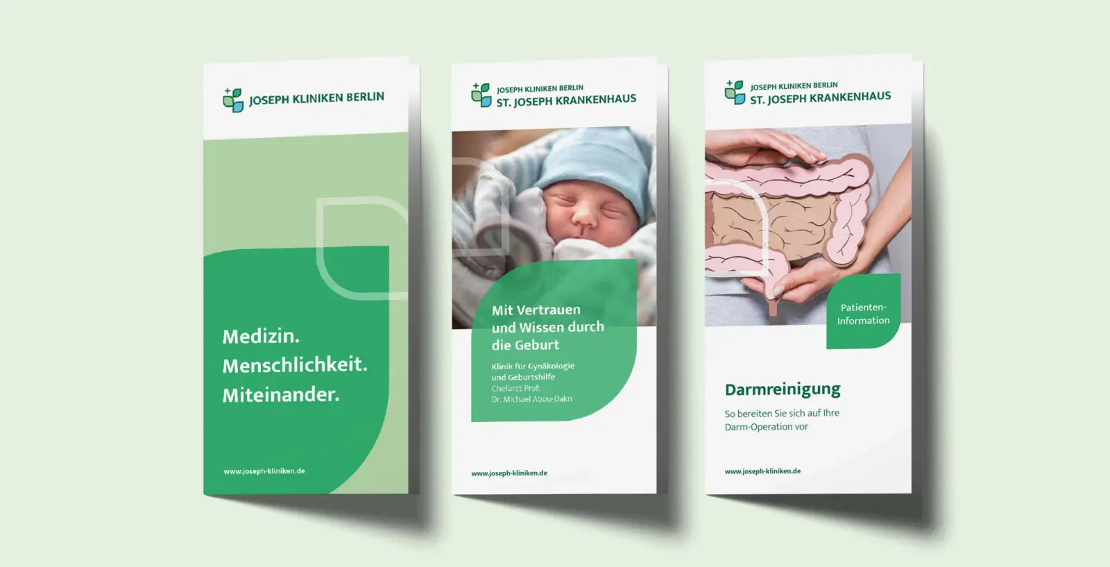 Referenzprojekt Joseph Kliniken Berlin - Markenentwicklung Flyer Titel