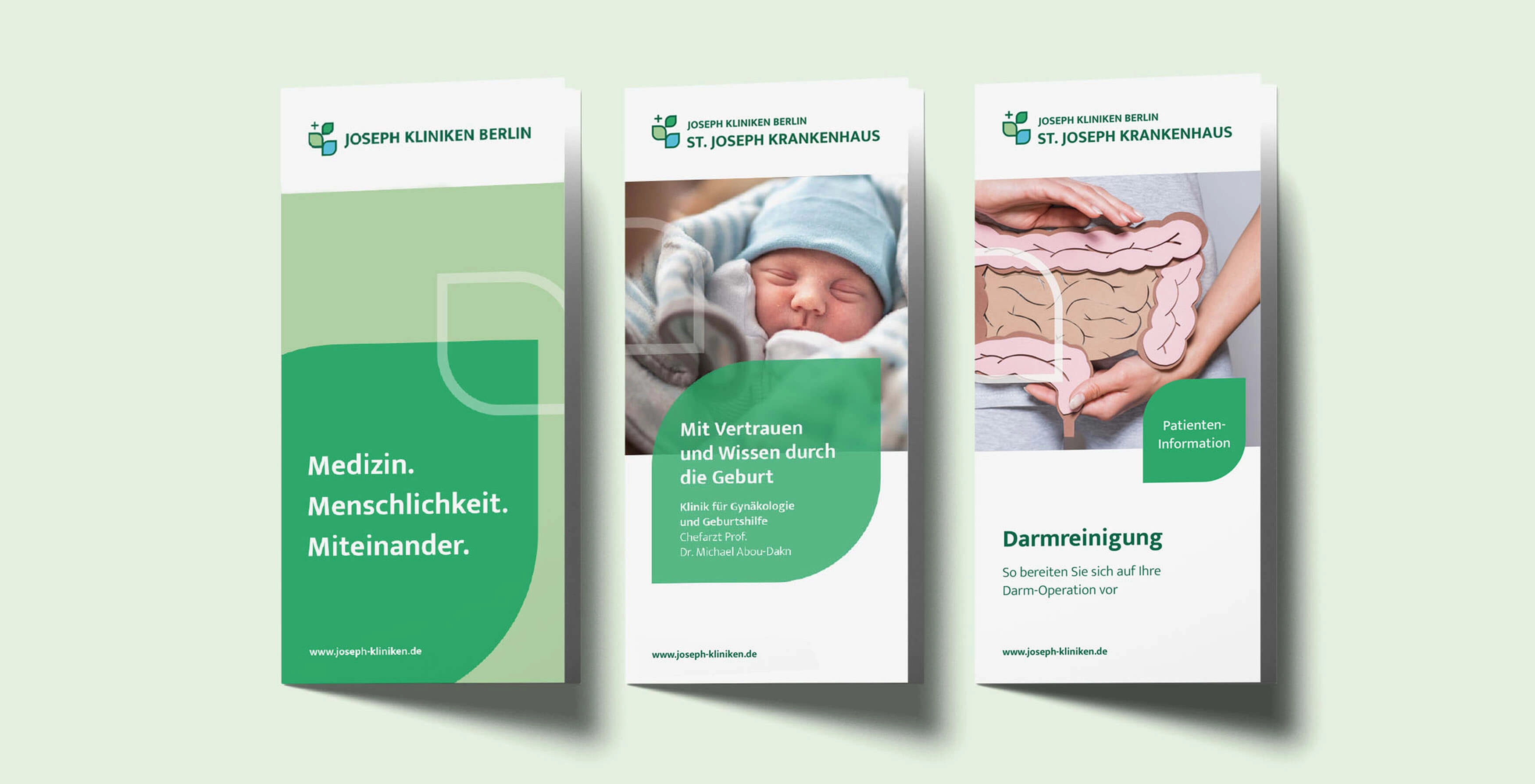 Referenzprojekt Joseph Kliniken Berlin - Markenentwicklung Flyer Titel