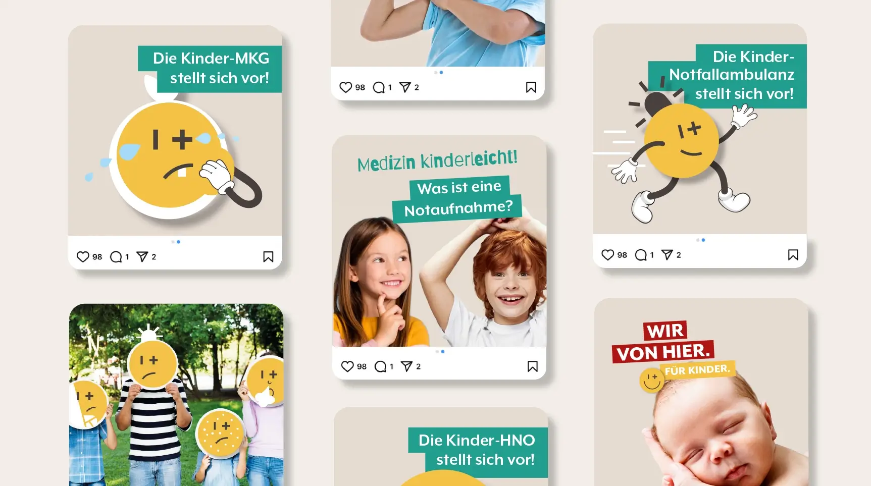Referenzprojekt Knappschaft Kliniken Kinderklinik Marl - Markenentwicklung und Kampagne Social Media
