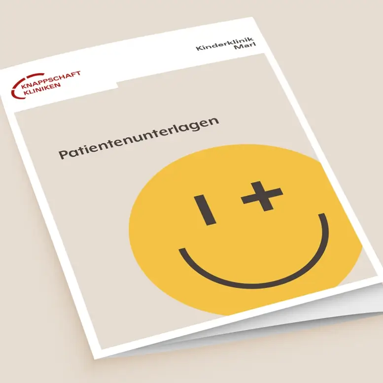 Referenzprojekt Knappschaft Kliniken Kinderklinik Marl - Markenentwicklung und Kampagne Patientenmappe