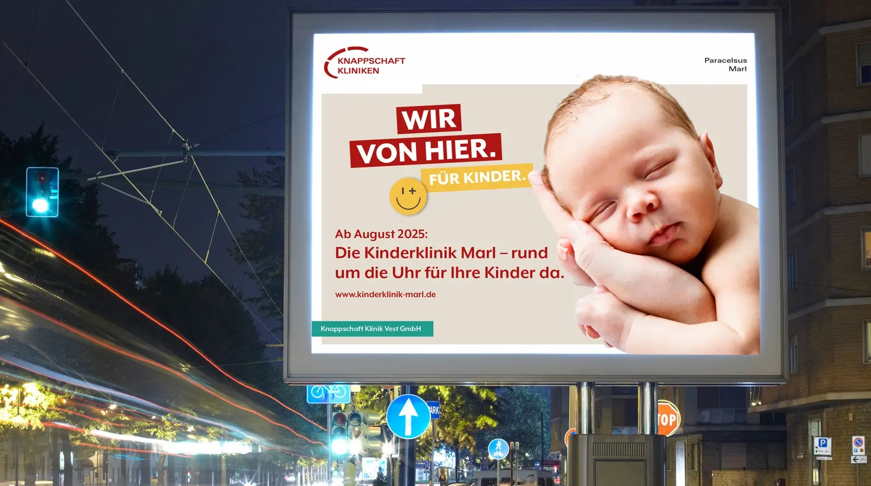 Referenzprojekt Knappschaft Kliniken Kinderklinik Marl - Markenentwicklung und Kampagne Citylight