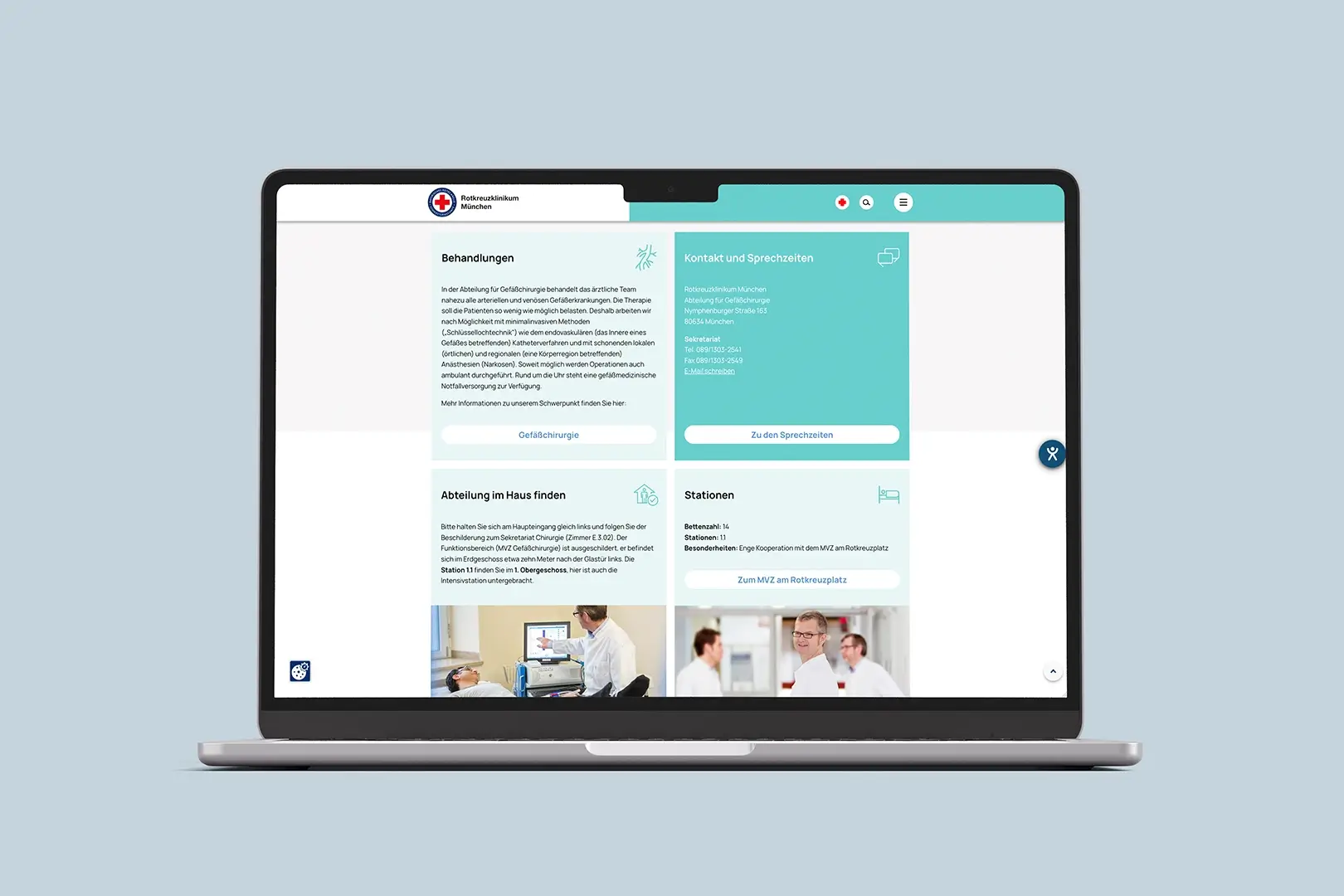 Referenzprojekt Schwesterschaft München Website Mockup stationär