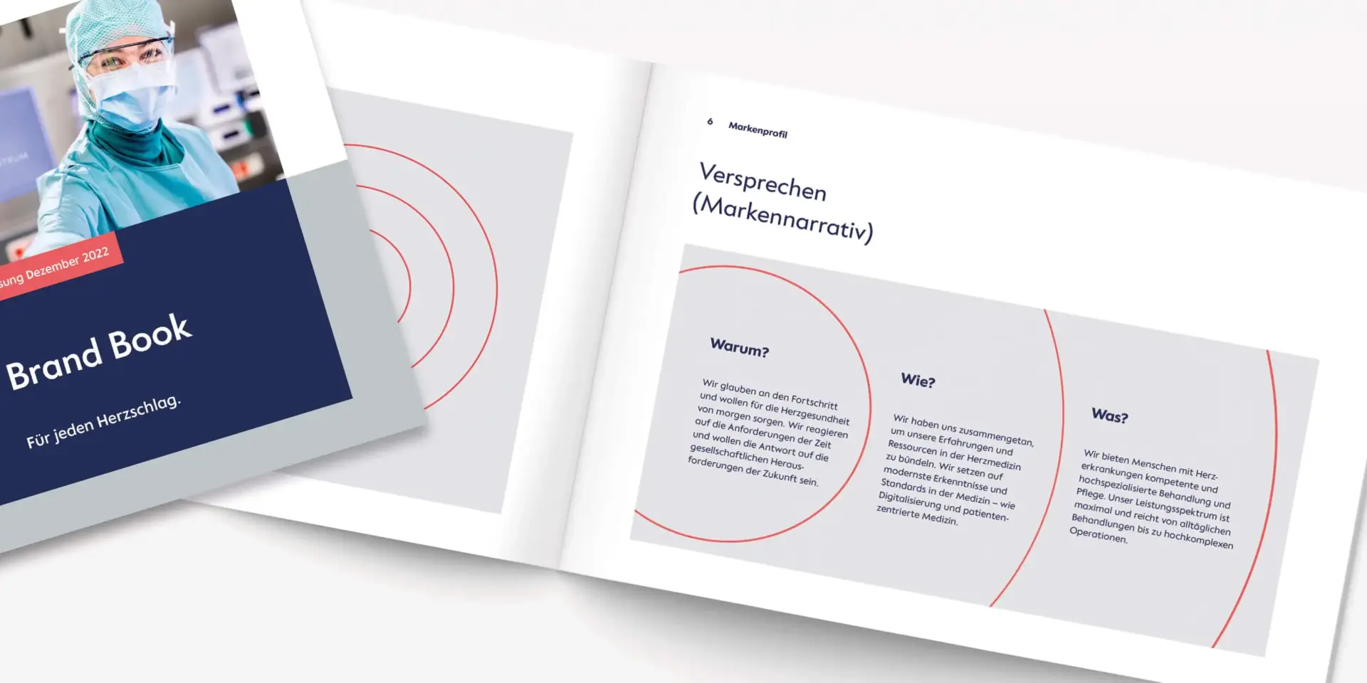 Referenzprojekt Deutsches Herzzentrum der Charité Mockup Corporate Designmanual