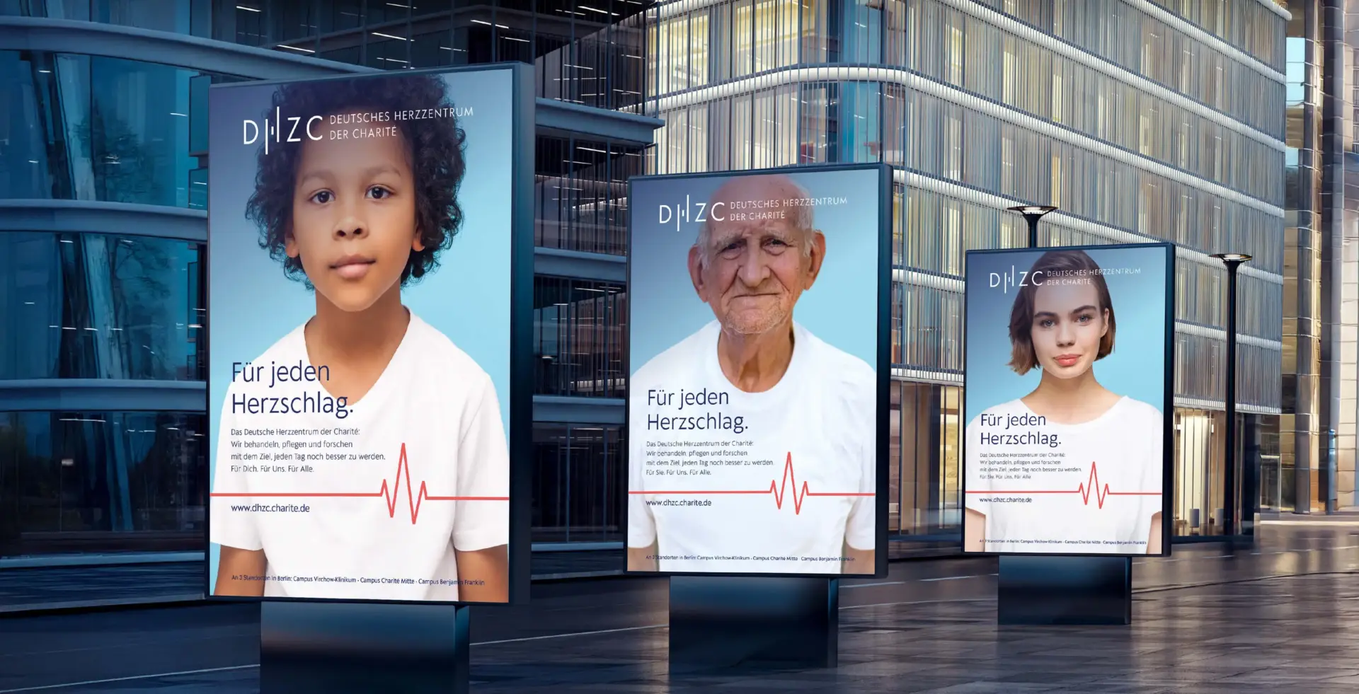 Referenzprojekt Deutsches Herzzentrum der Charité Mockup Kampagne Citylights